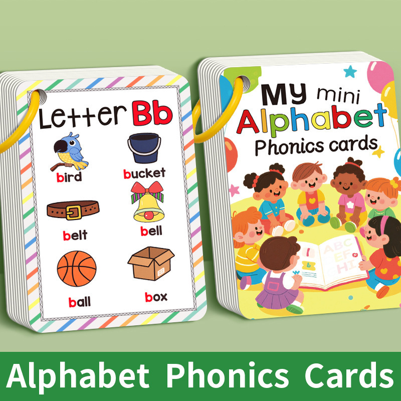 Flash Card Alphabet - 27 Buah/Set Kartu Belajar Kartun Kartu