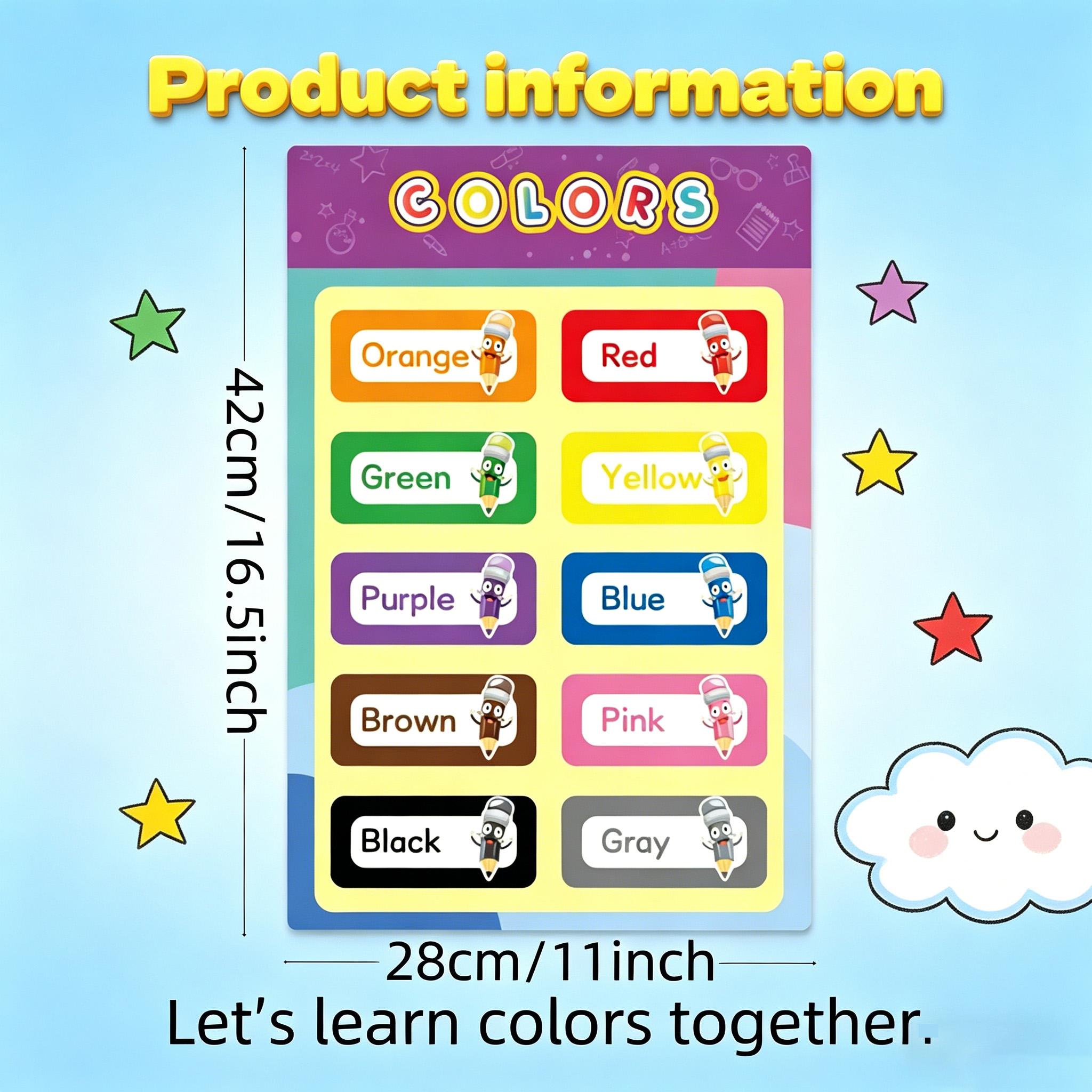 16 PCS Poster Edukasi untuk Ba - Kids Education Alphabet Numbers ulasan dan harga